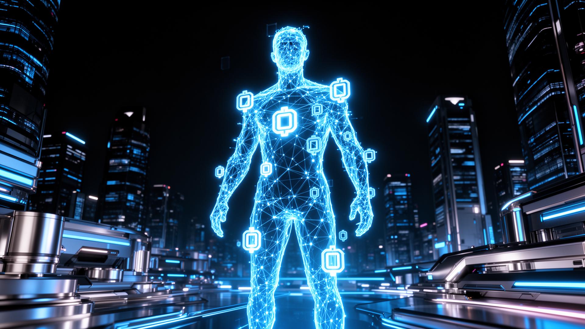 Ciudadano digital holográfico en una ciudad Web3